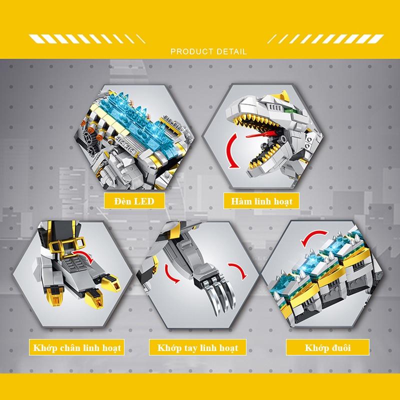 Đồ chơi Lắp ráp Khủng long Allasarus, Panlos 611015 Mechanic Dinosaur, Xếp hình thông minh, Mô hình Khủng Long
