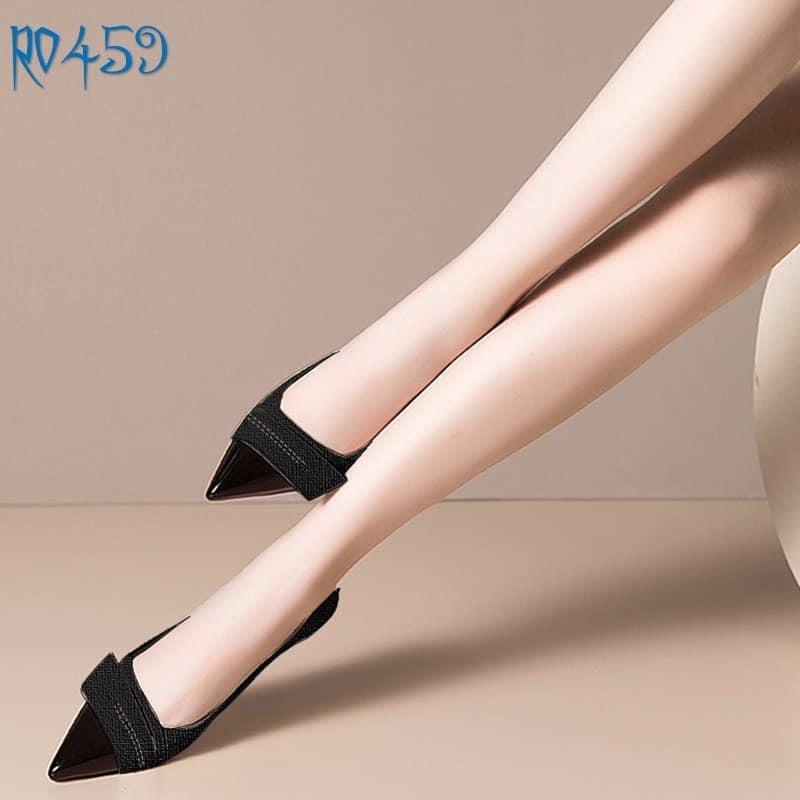 Giày cao gót nữ đẹp đế vuông 5 phân hàng hiệu rosata màu trắng ro459- HÀNG VIỆT NAM CHẤT LƯỢNG QUỐC TẾ