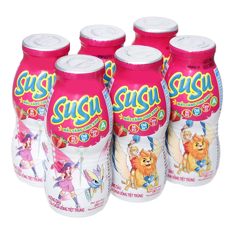 Thùng 48 Chai x 80ml Sữa Chua Uống Vinamilk Susu Hương Dâu