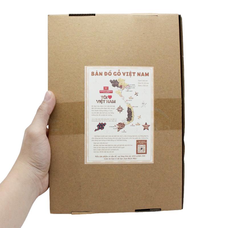 Bộ Tranh Xếp Hình Gỗ Bản Đồ Việt Nam - Size M - 100 x 80 cm - Bách Mộc