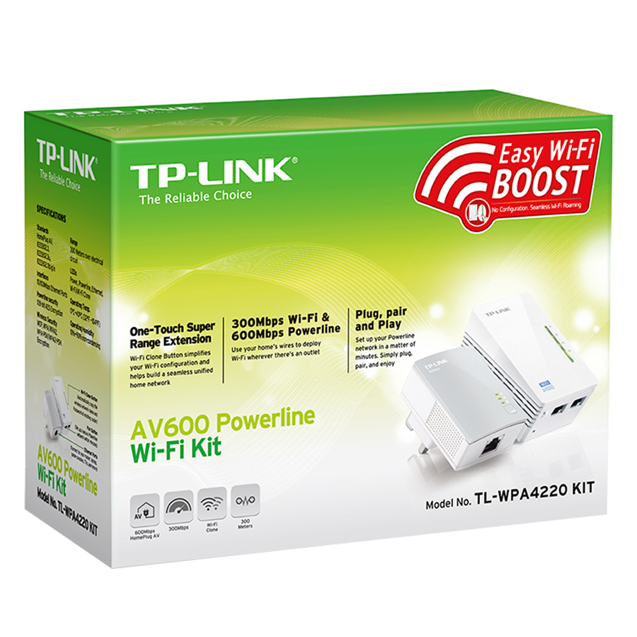 Bộ Mở Rộng Internet Qua Đường Dây Điện TP-Link TL-WPA4220KIT AV600 300Mbps - Hàng Chính Hãng