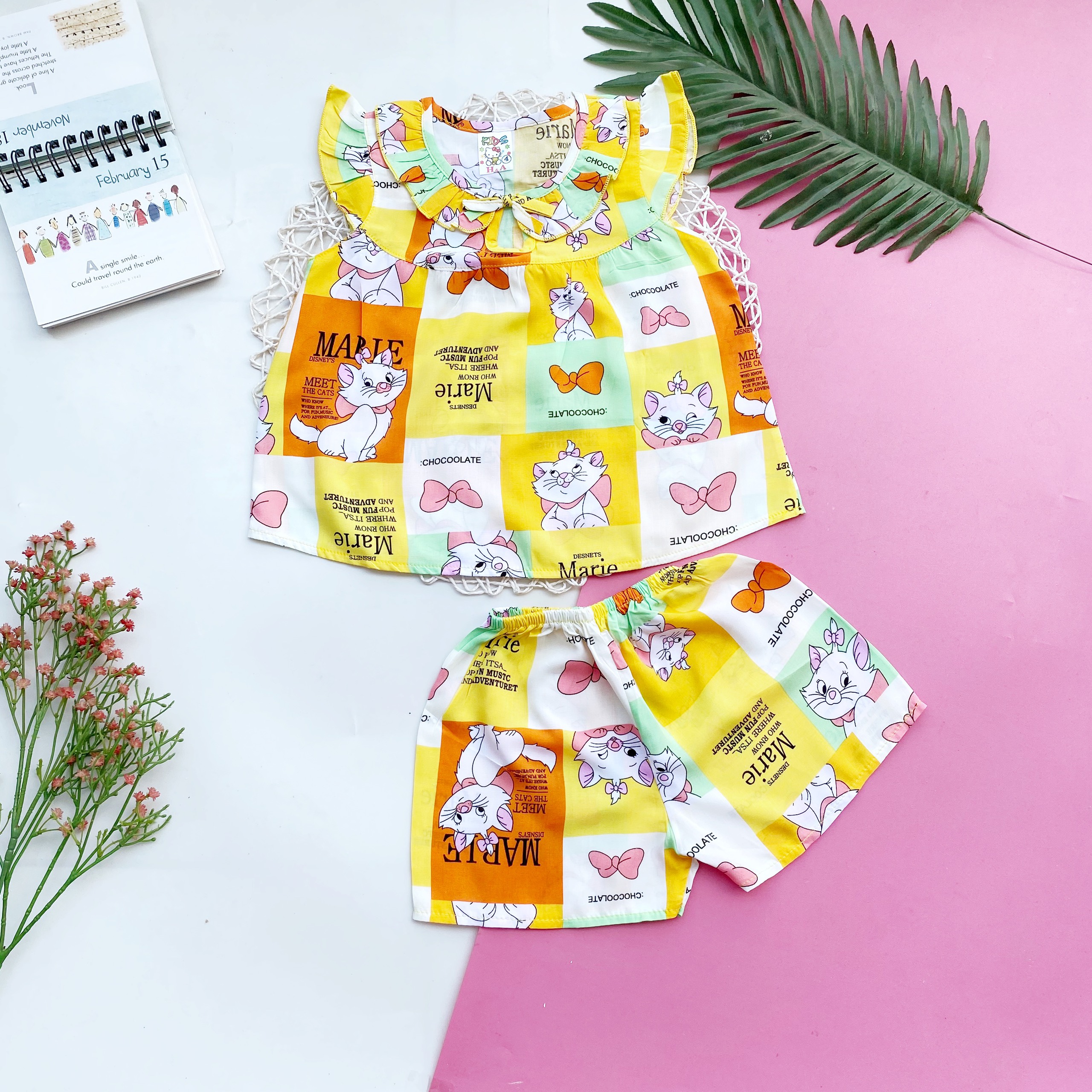 Combo 3 bộ tôn bé gái xinh xắn size 7-9 kg-giao màu ngẫu nhiên