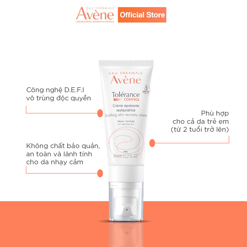 Kem dưỡng khôi phục hàng rào bảo vệ da AVÈNE CONTROL SOOTHING SKIN RECOVERY 40ml