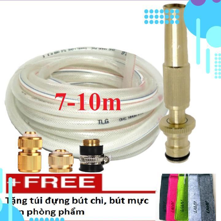 Bộ dây vòi xịt ️bơm nước phun sương️ , tăng áp 3 lần, loại 7m, 10m 206587đầu đồng,cút đồng, + túi đựng bút