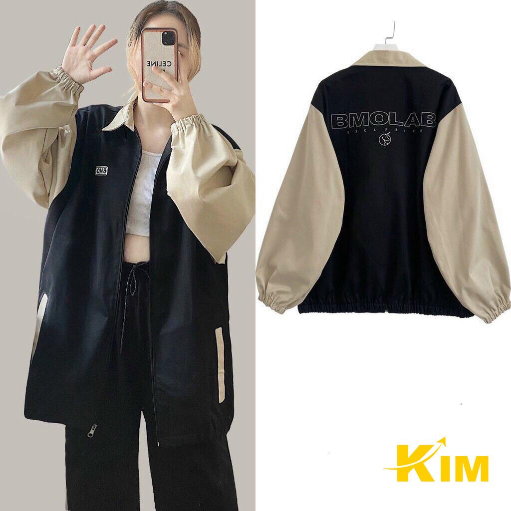 Áo Khoác Bomber dù 2 lớp form rộng Unisex Kim Freesize &lt; 65kg