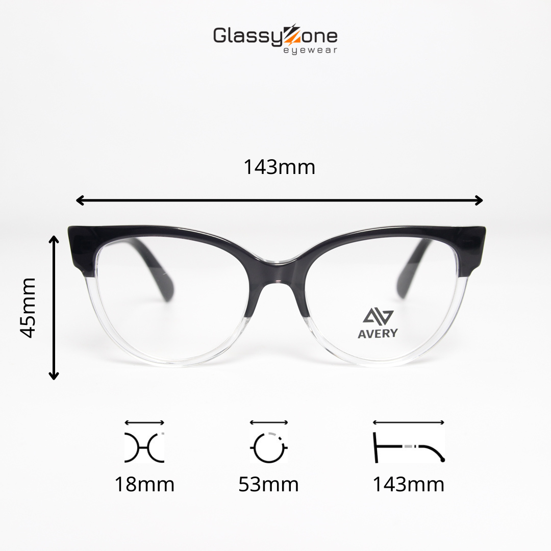 Gọng kính cận, Mắt kính giả cận Acetate Form mắt mèo Nữ Avery 21131 - GlassyZone