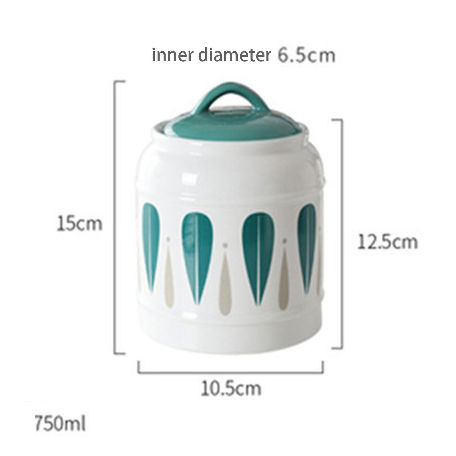 Ceramic Jar with Airtight Lid Food Storage Jar Porcelain Dry Food Container Tea Canister Pet Treat Storage Container for Rice