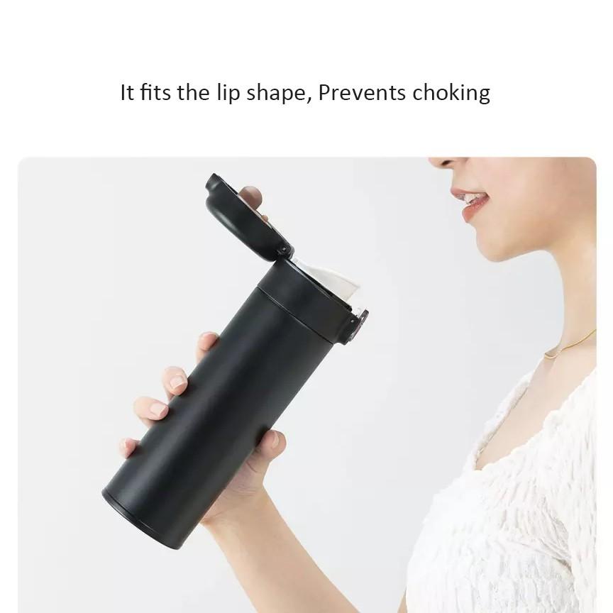 Bình Nước Giữ Nhiệt Xiaomi Bằng Thép Không Gỉ Dung Tích Lớn Nhấn Mở Nắp Bằng Một Tay Kiểu Dáng Đơn Giản