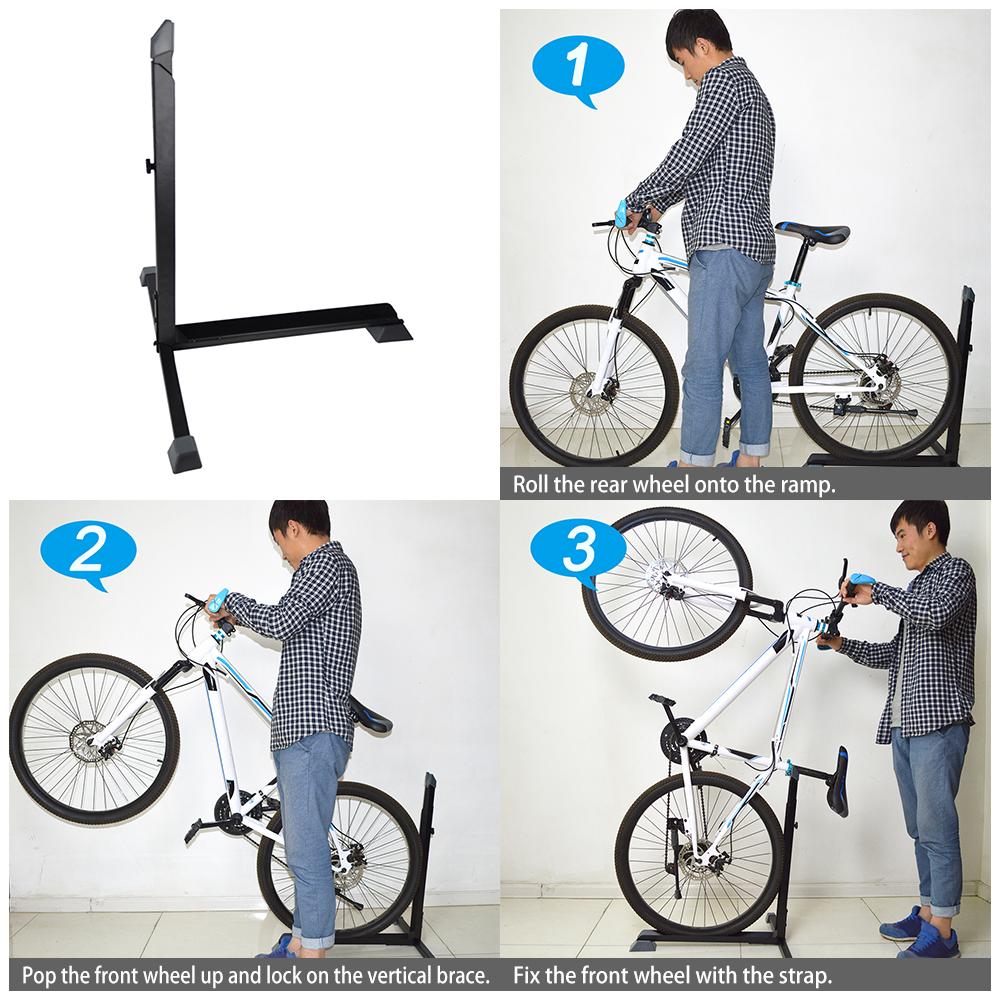 Bicycle Stand Space-Saving Bike Parking Rack Stand with Adjustable Height for Indoor Garage Bike Storage