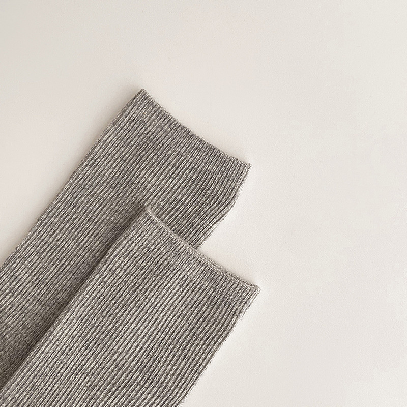 Tất Nữ Cotton Thun Gân Phong Cách Hàn Quốc Chất Mỏng Mịn Thoáng Khí Màu Trắng, Xám, Vớ Mùa Hè PK206