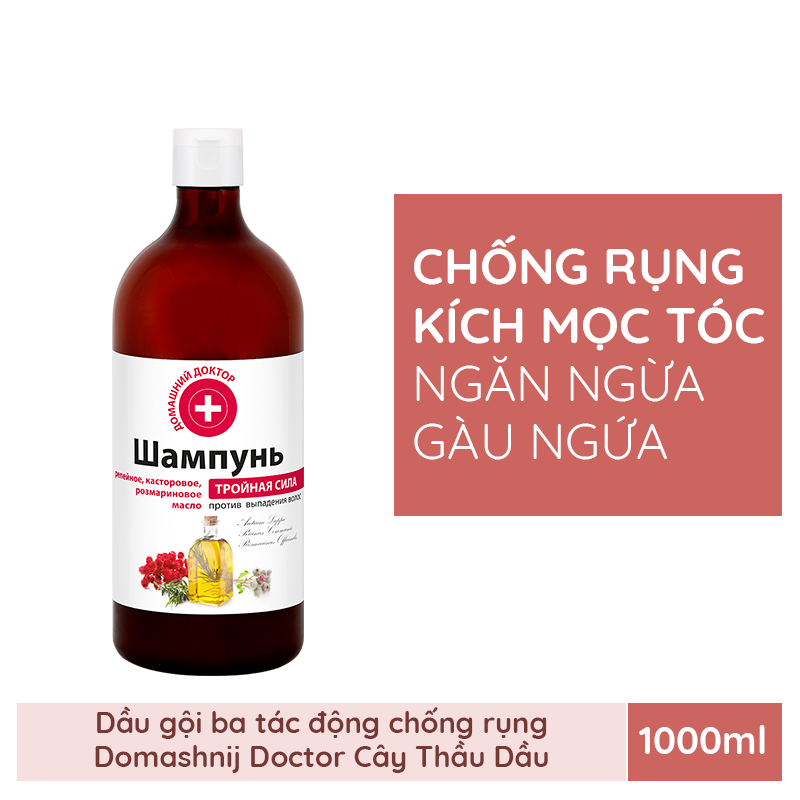 Dầu gội ba tác động ngăn ngừa rụng tóc Domashnij Doctor ( 1000ml)