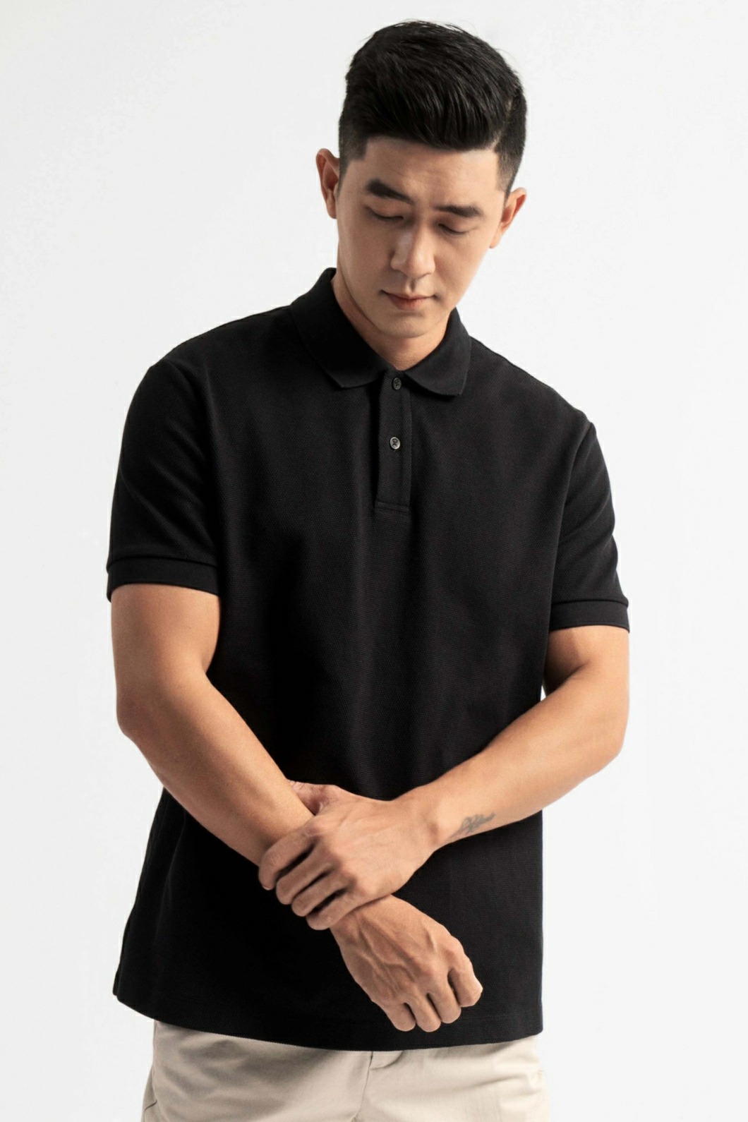 Áo Polo ROUTINE Nam Tay Bo 100% Cotton Trơn Form Fitted - 10F23POL016P | LASTORE MENSWEAR