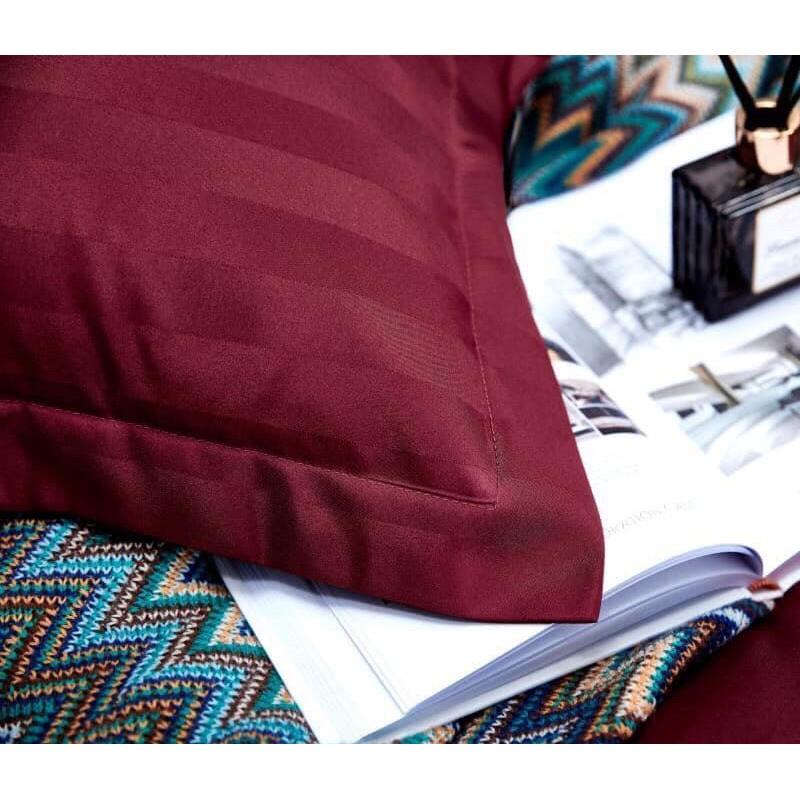 Bộ Chăn Drap Gối COTTON SỌC 3F Vải Cotton Lụa Bóng Hàng Chuyên Cho Gia Đình Và Khách Sạn