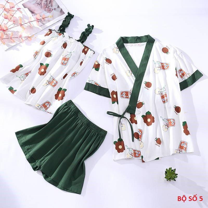 Set 3 món đồ bộ nữ mặc nhà chất cotton cao cấp siêu mát Phuongnamshop20 dq1