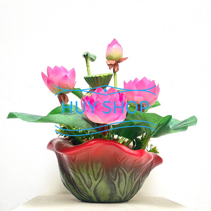 Chậu HOA SEN Vải cao cấp trang trí nhà cửa
