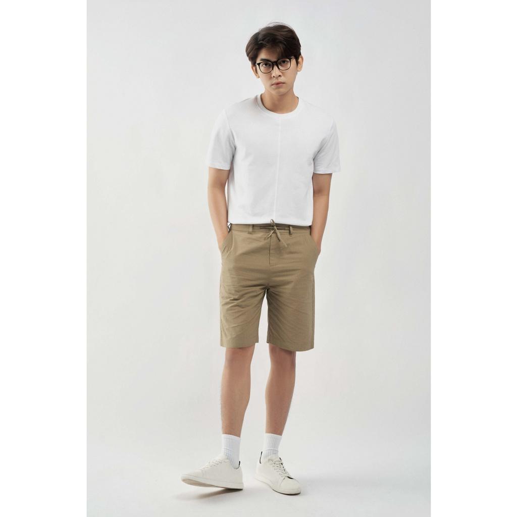 Quần short vải sọc nhăn (Seersucker) form loose ống suông 10S21PSH004 | LASTORE MENSWEAR