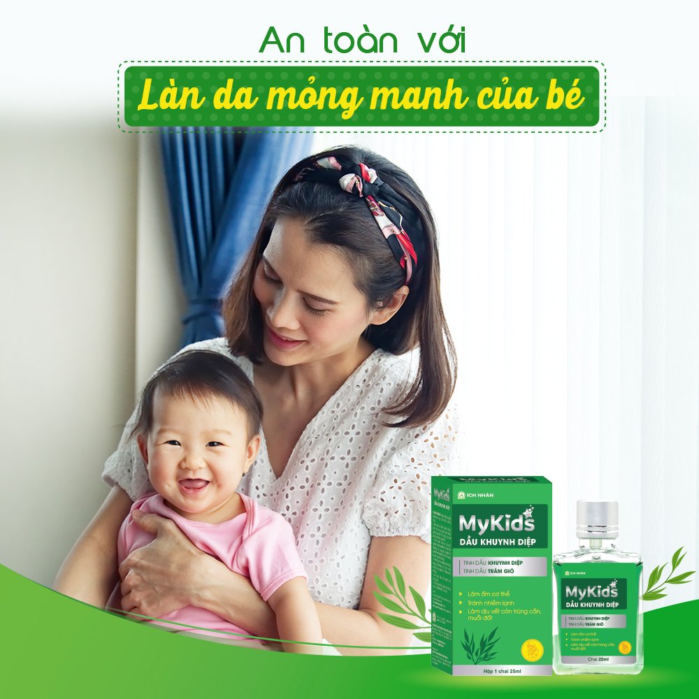 Dầu tràm khuynh diệp My Kids 25ml giúp phòng cảm lạnh, làm ấm cơ thể, an toàn cho trẻ sơ sinh và phụ nữ mang thai
