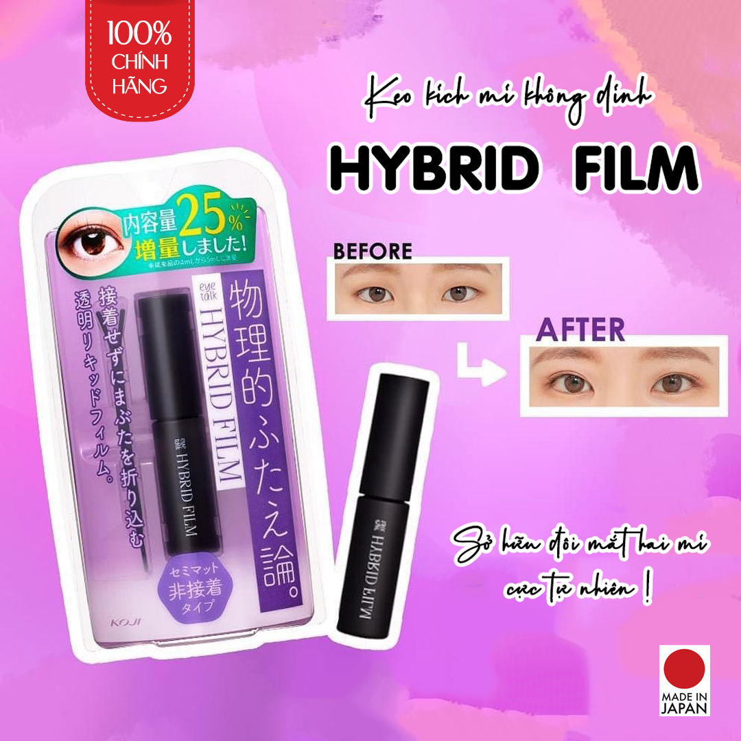 Keo Dán Kích 2 Mí Nhật Bản Siêu Xịn Tạo Màng Phim Trong Koji EyeTalk Hybrid Film, Gel Khô Nhanh, Chống Mồ Hôi, Dưỡng Ẩm