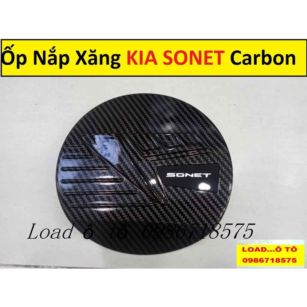 Ốp Nắp Bình Xăng Carbon Xe KIA SONET 2022-23 Mẫu Vân Carbon Cao Cấp