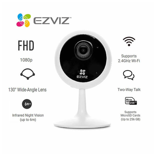 Camera IP Wifi 2.0MP Full HD EZVIZ C1C (CS-C1C-E0-1E2WF), Thân cố định, Đàm thoại 2 chiều - Hàng Chính hãng