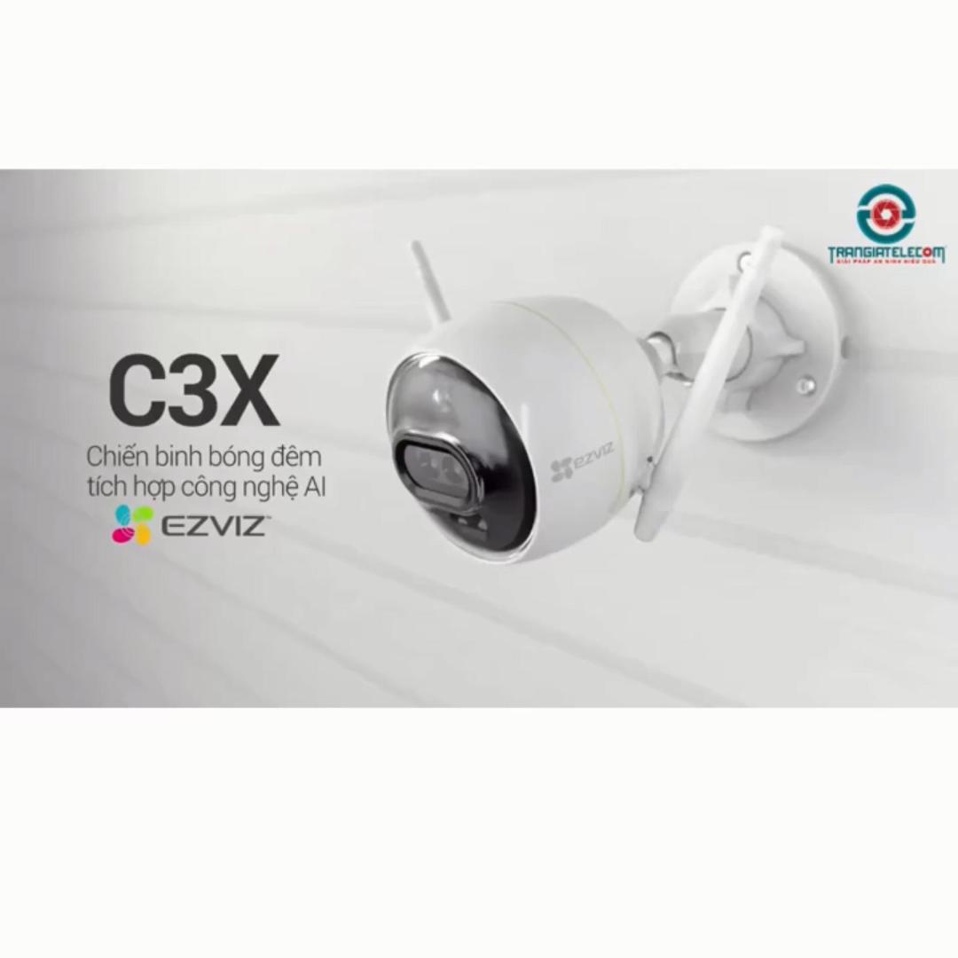Camera Wifi EZVIZ ngoài trời C3X có màu ban đêm, báo động công nghệ AI - Hàng chính hãng