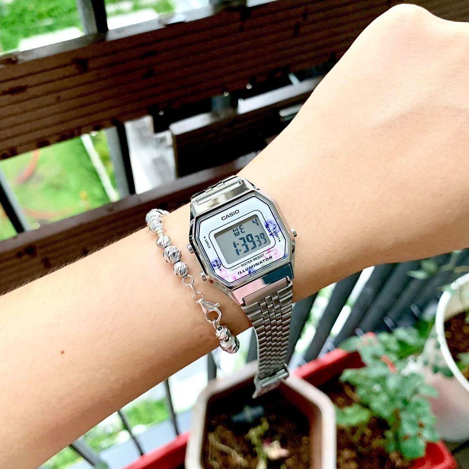 Đồng Hồ Casio Nữ Đồng Hồ Casio Chính Hãng Casio Vintage Huyền Thoại LA680WA - 4C Viền Hoa Hồng.