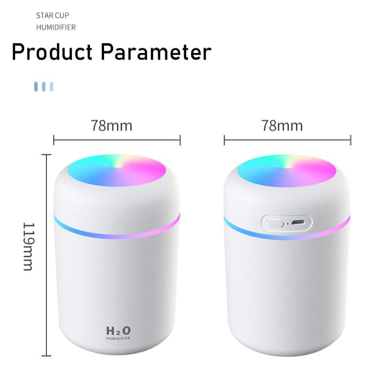 Humidifier Portable USB Ultrasonic Colorful Cup Aroma Diffuser Cool Mist Maker Air Humidifier Purifier With Light For Car Home