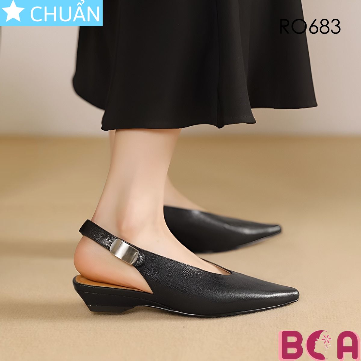 Giày Slingback cao 3 phân RO683 ROSATA tại BCASHOP Sự Kết Hợp Hoàn Hảo Giữa Thanh Lịch và Tối Giản