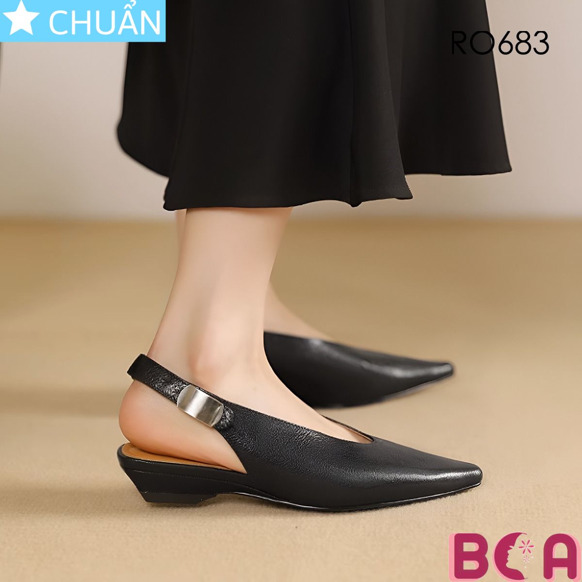 Giày Slingback cao 3 phân RO683 ROSATA tại BCASHOP Sự Kết Hợp Hoàn Hảo Giữa Thoải Mái Và Thời Trang