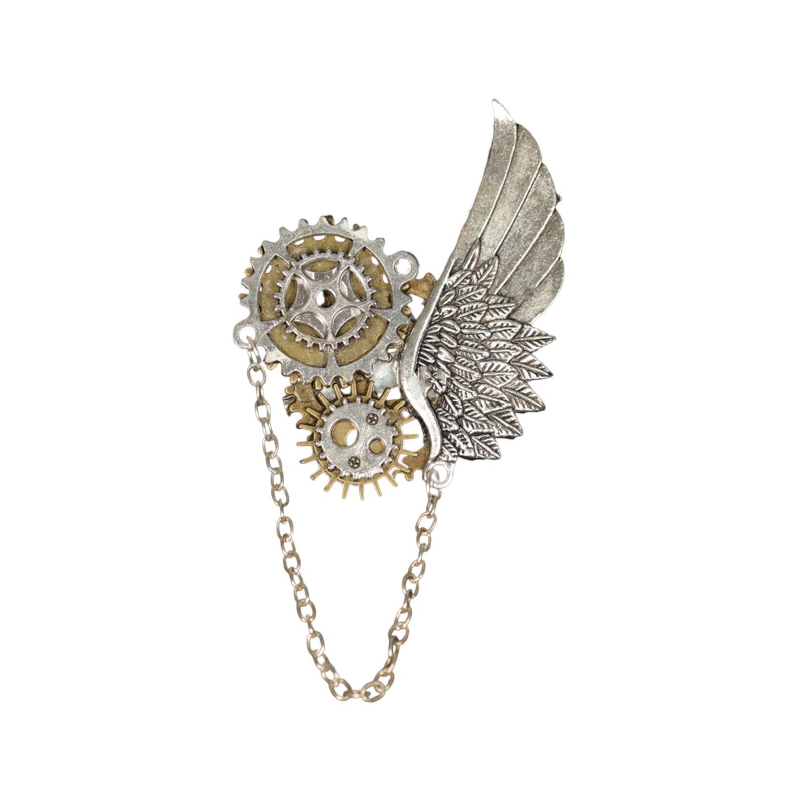 Angel Wing Brooch Metal Decorative Halloween Costume Hanging Chain Brooches