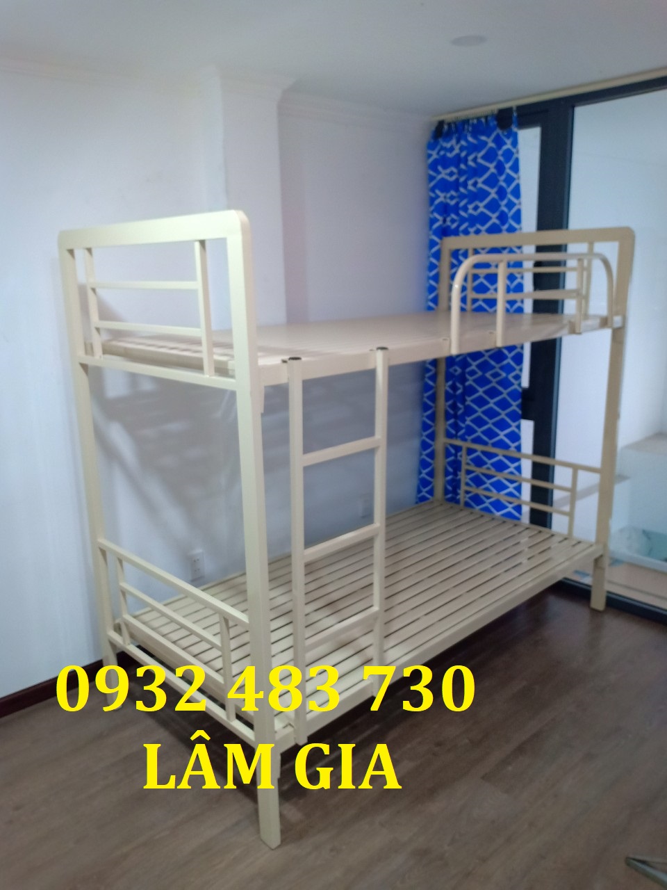 Giường sắt 2 tầng cao cấp hộp 1x6 rộng 1m giá rẻ