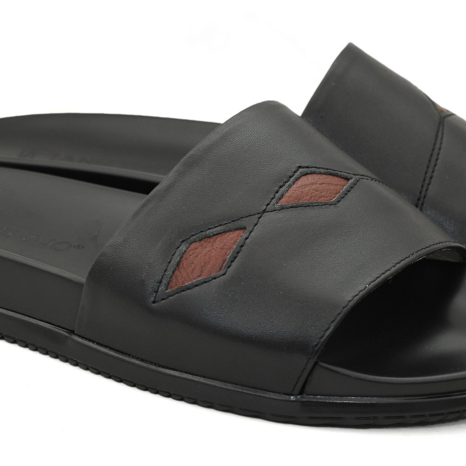 Dép quai ngang nam da bò MLS05 | Anh Tho Leather