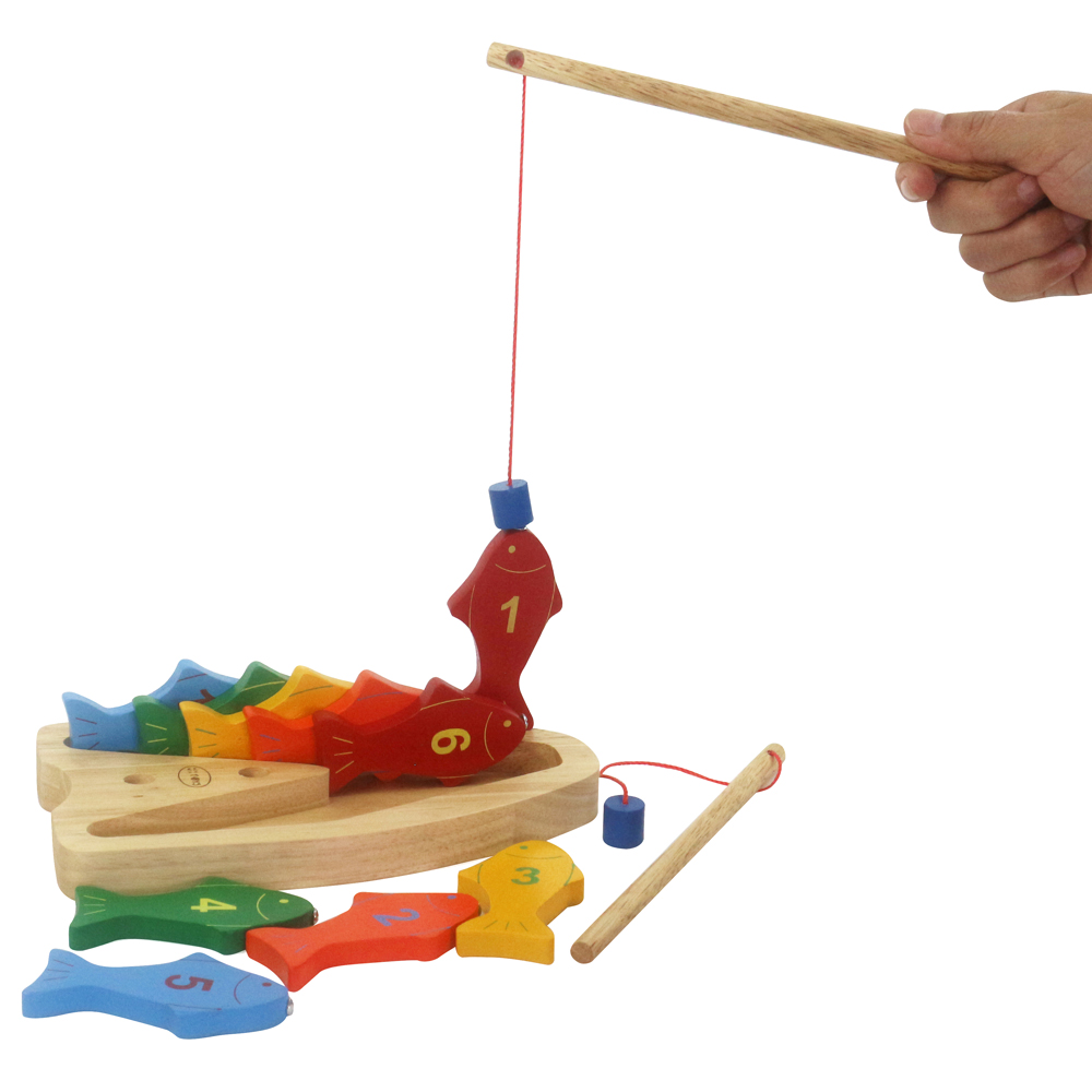 Đồ chơi câu cá cho bé, Bộ câu 10 cá số - Đồ chơi gỗ Winwintoys