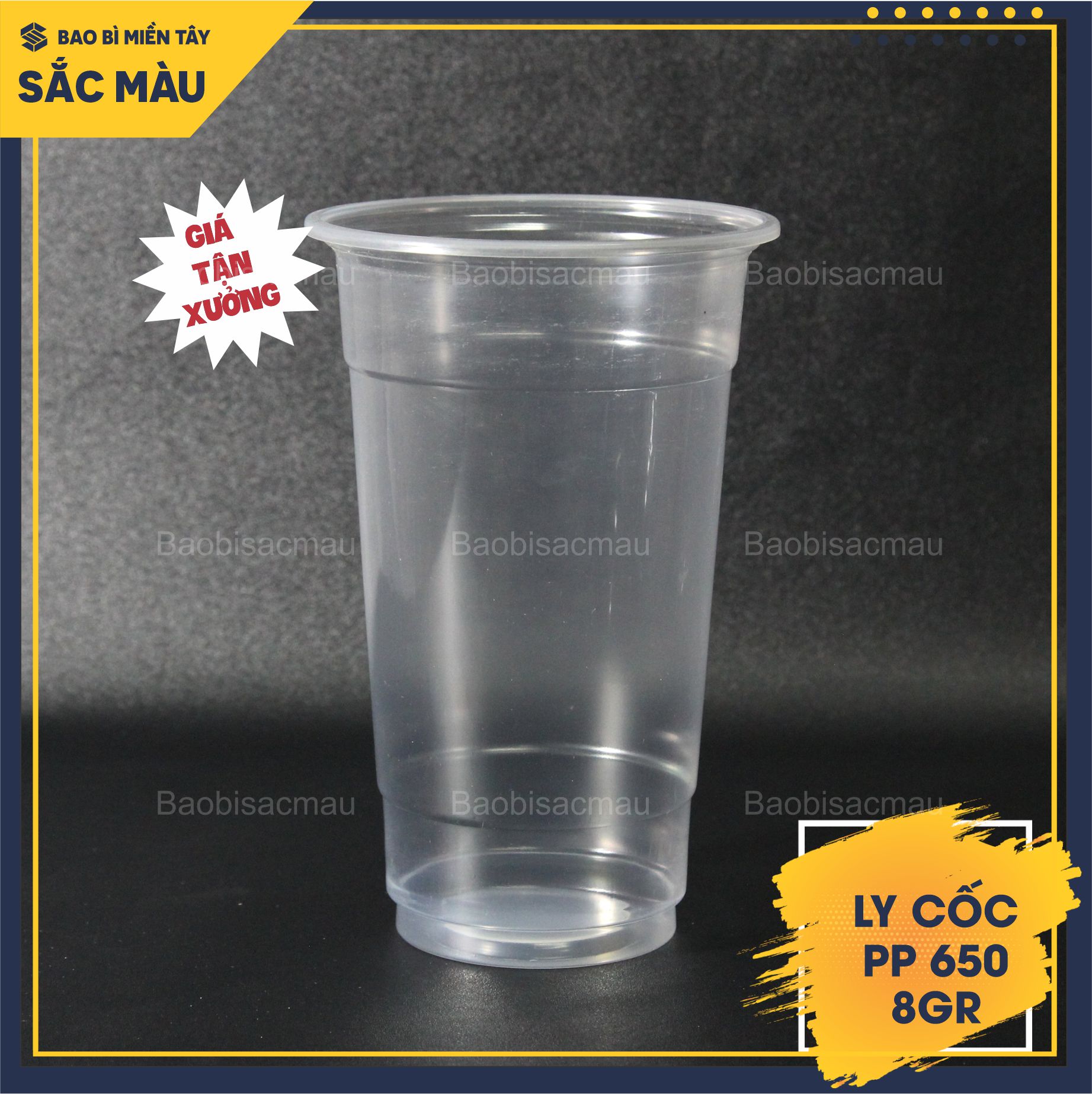 Sỉ 50 cốc nhựa/ ly nhựa PP 650 kèm nắp