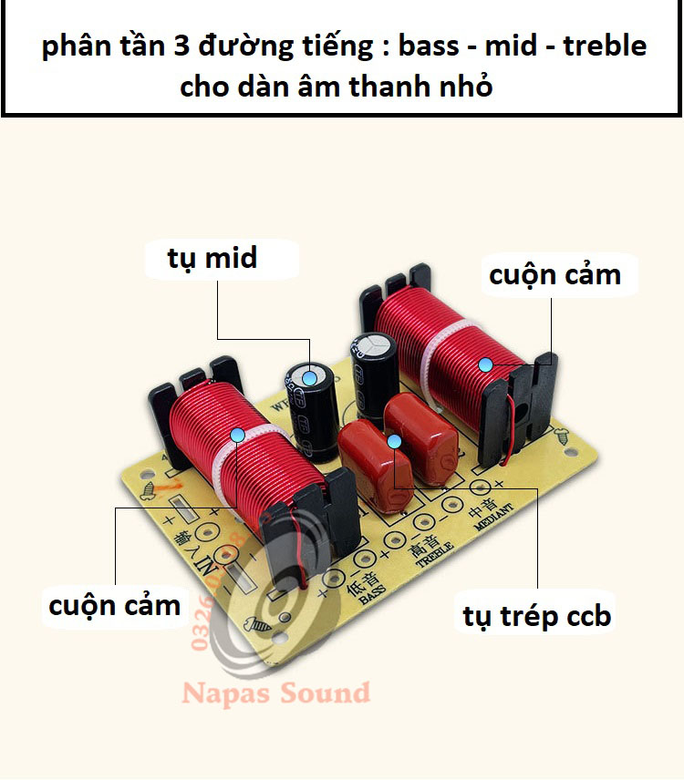 PHÂN TẦN 3 LOA GIÁ RẺ WEAH305 - GIÁ 1 CHIẾC - LẮP CHO 1 BASS 1 MID 1 TRÉP - MẠCH PHÂN TẦN 3 ĐƯỜNG TIẾNG