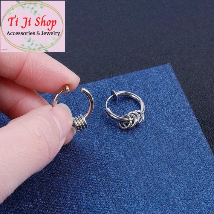 BÔNG TAI INOX KHOEN TRÒN THỜI TRANG KPOP đẹp, không đen, - số lượng  chiếc