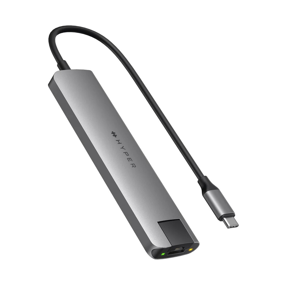 Cổng chuyển HyperDrive Slab 7-In-1 USB-C Hub dành cho Macbook, Surface, PC &amp; Devices - HD22H - Grey - Hàng Chính Hãng