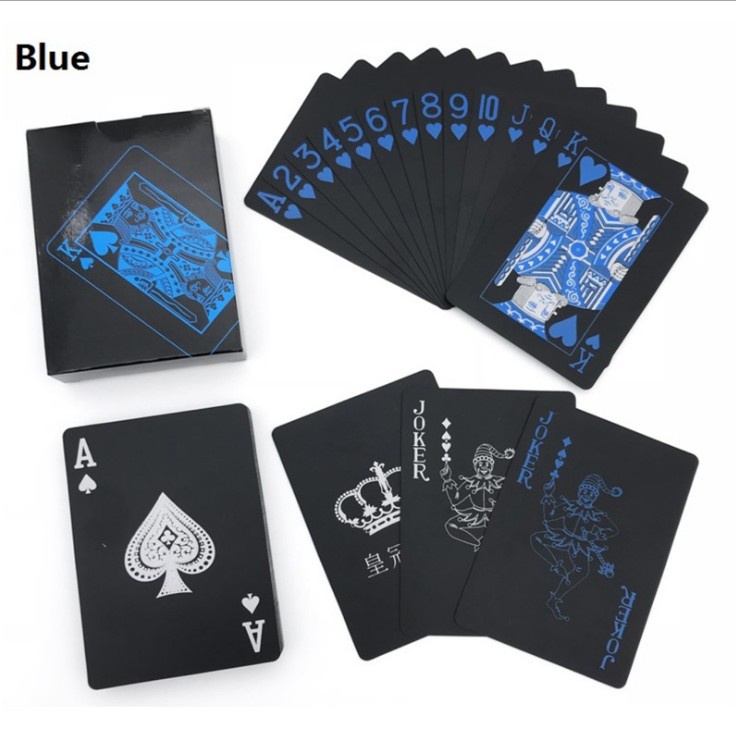 Bộ Bài Tây Poker Màu Đen Cao Cấp Bằng Nhựa Pvc Chống Thấm Nước