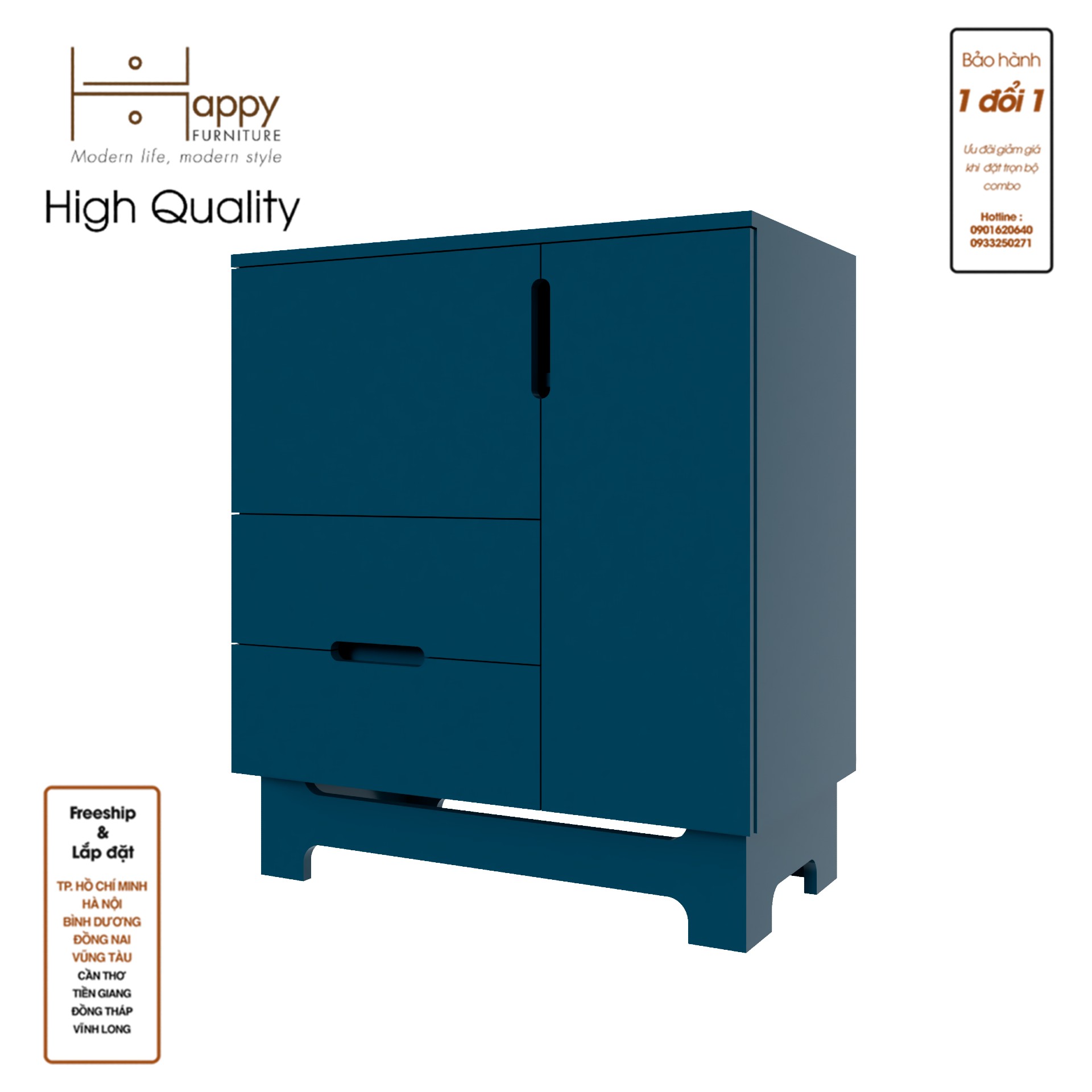 [Happy Home Furniture] MOLLY, Tủ lưu trữ 2 cánh mở - 2 ngăn kéo, 72cm x 40cm x 82cm ( DxRxC), TCM_104