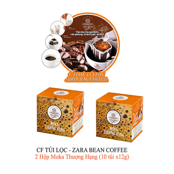 Cà phê túi lọc Moka Thượng Hạng (2 hộp x 10 gói)