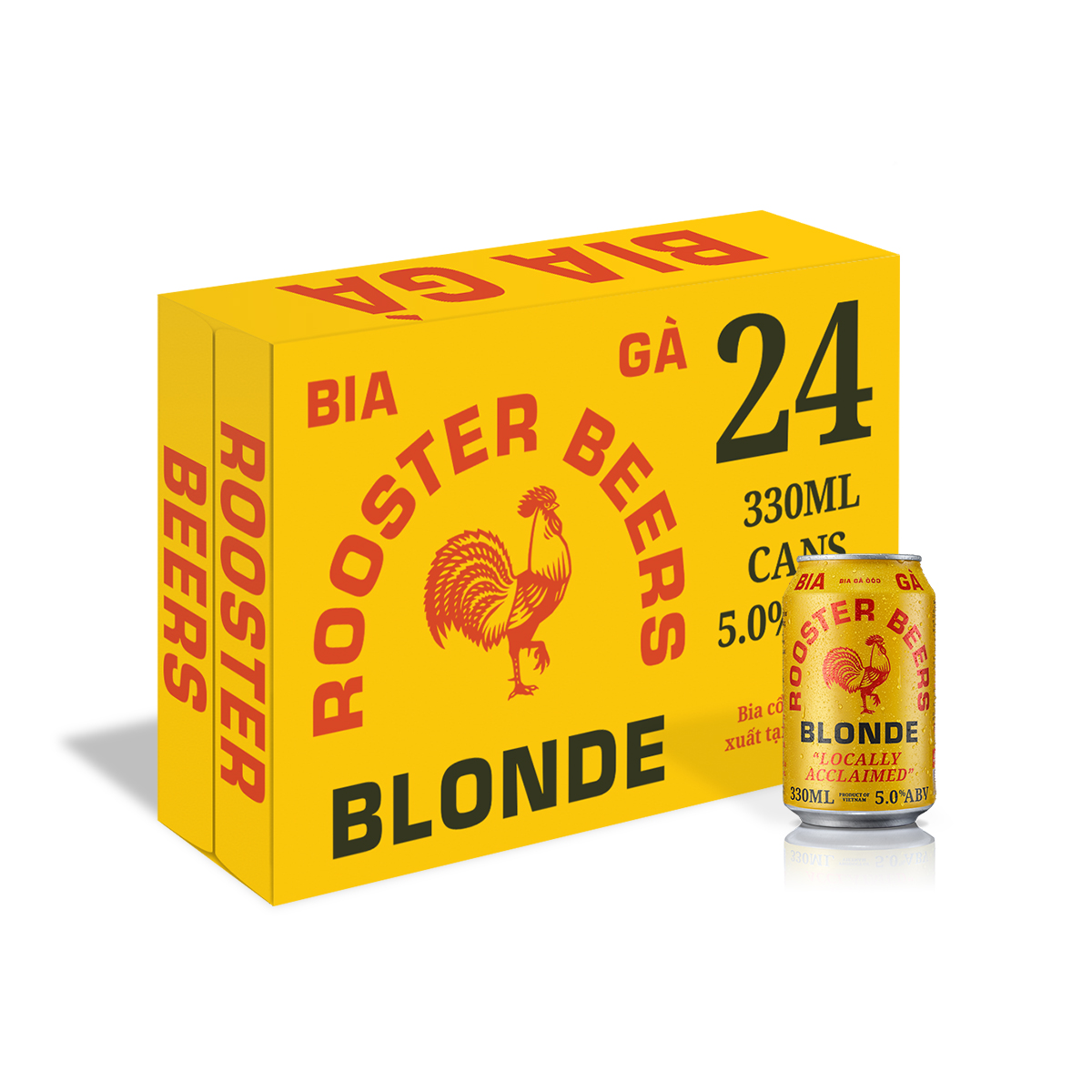 Thùng Rooster Beers Blonde (Bia Gà) 24 Lon (330ml/Lon)