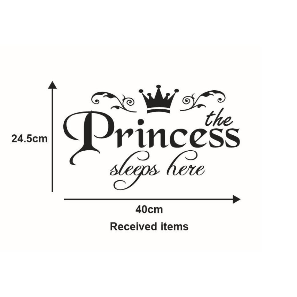 Decal trang trí tường - Chữ Tiếng anh PRINCESS nữ hoàng