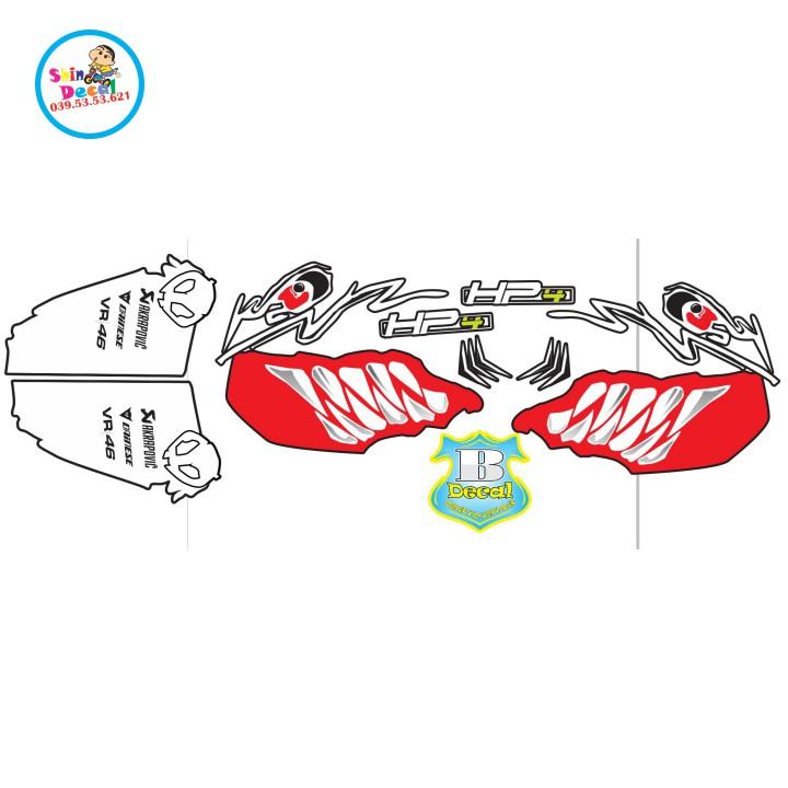 Tem rời winner v1 cá mập dán xe đen