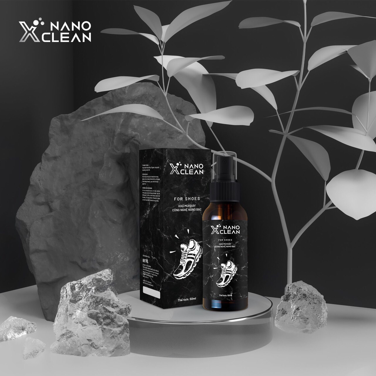 Chai xịt giày diệt khuẩn khử mùi hôi giày hôi chân nano bạc Nano Xclean For Shoes