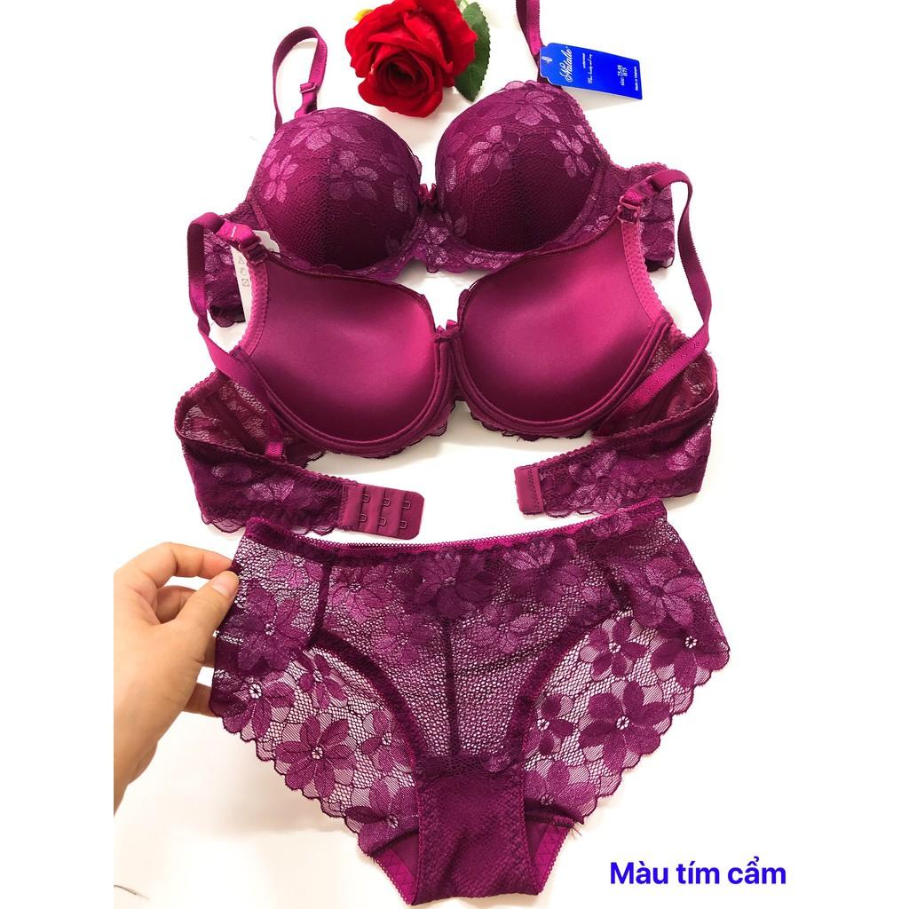 Set bộ đồ lót ren hoa mai, bo do lot ren