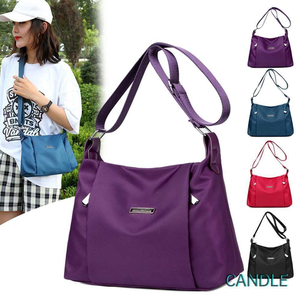 Túi đeo chéo chất liệu nylon cỡ lớn cho nữ thiết kế khóa kéo tiện dụng