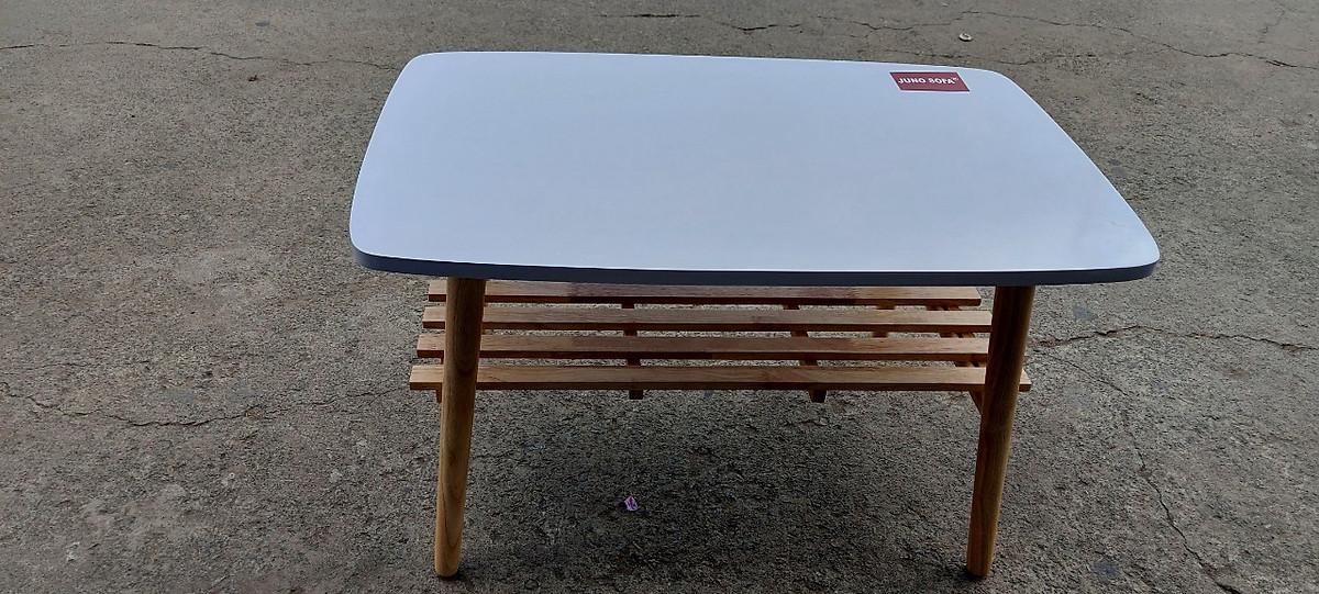 Bàn trà gỗ vuông Juno Sofa 50 x 85 x 45 cm (trắng)
