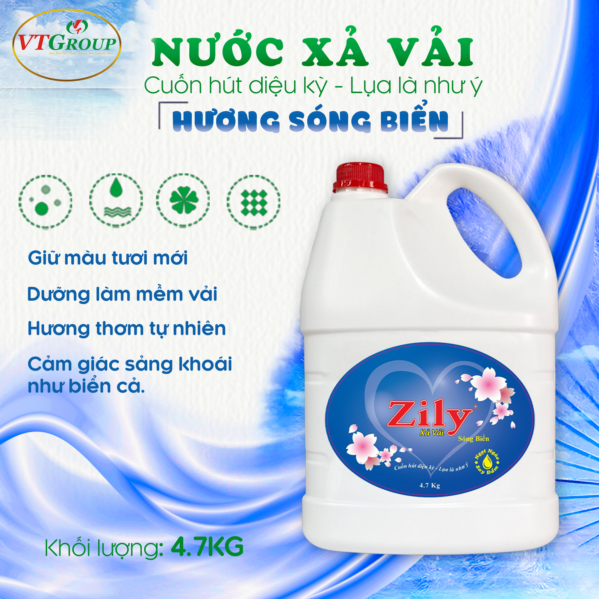 Nước xả vải Zily 4.7kg