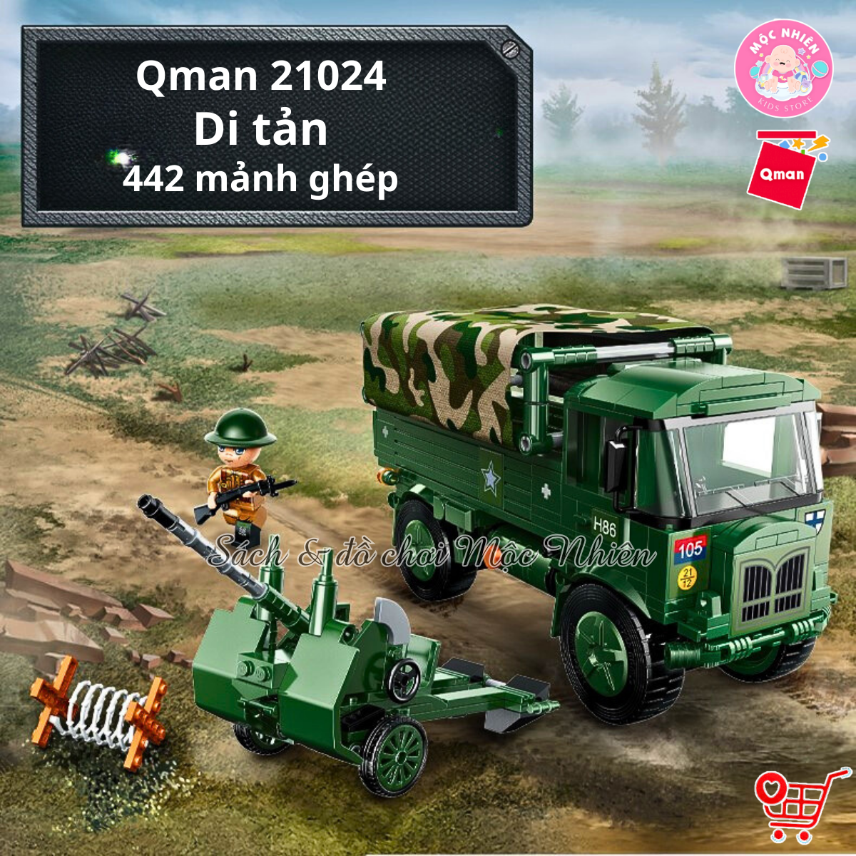 Đồ chơi xếp hình, lắp ráp Qman 21024 - Di Tản (442 mảnh ghép) - Dành cho bé từ 6 tuổi
