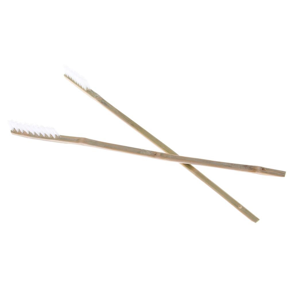 2 Pcs Wooden Long Handle Parrot Bird Cage Cleaning Brush Cage Accessories